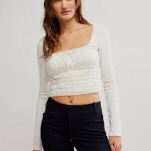 Free People Scarlet Smocked Long Sleeve NWT *